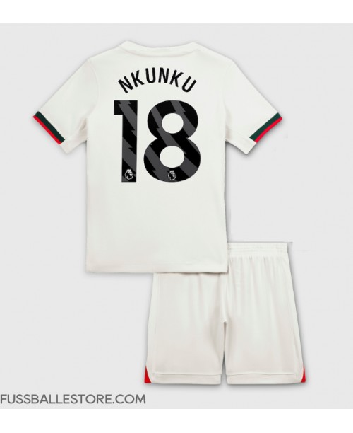 Günstige Chelsea Christopher Nkunku #18 Auswärts Trikotsatzt Kinder 2025-26 Kurzarm (+ Kurze Hosen)